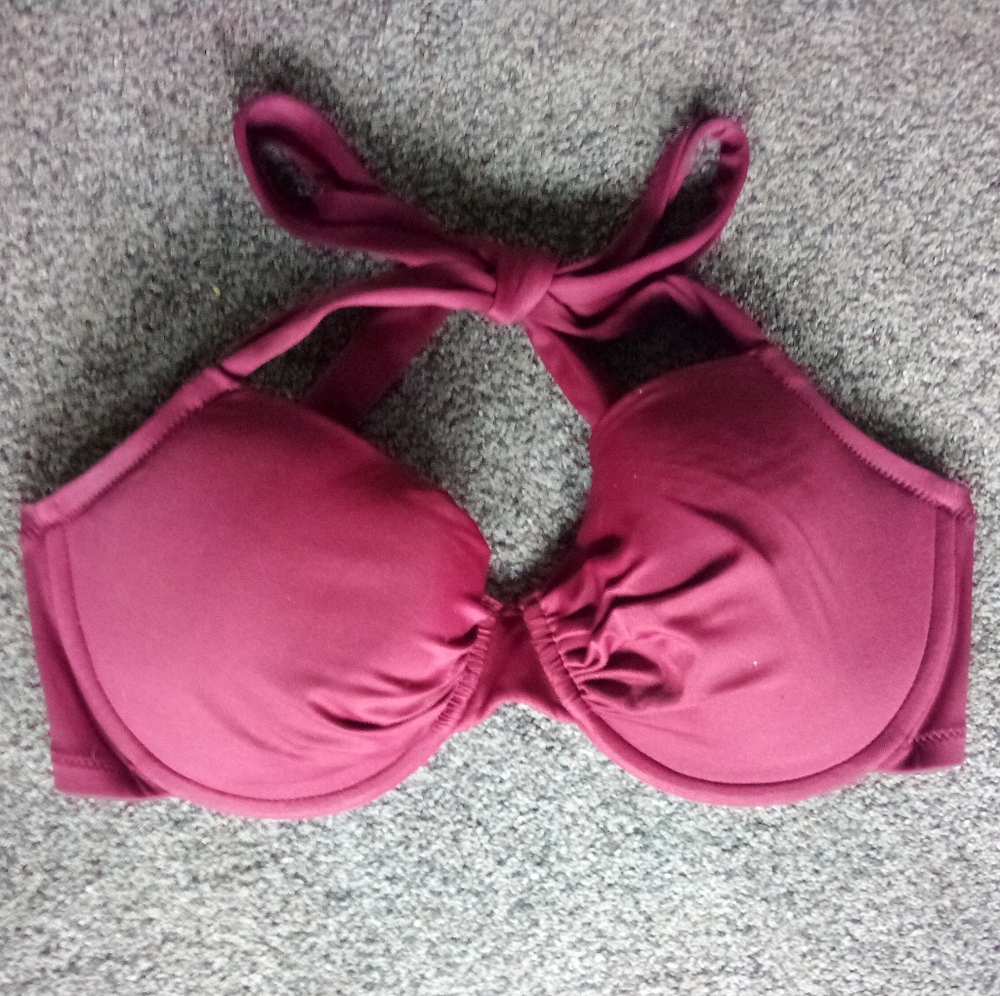 J. Crew Burgundy Swim Bikini Top